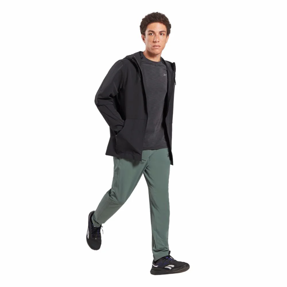 Reebok Apparel Men Performance Woven Zip-Up Jacket BLACK - Image 2