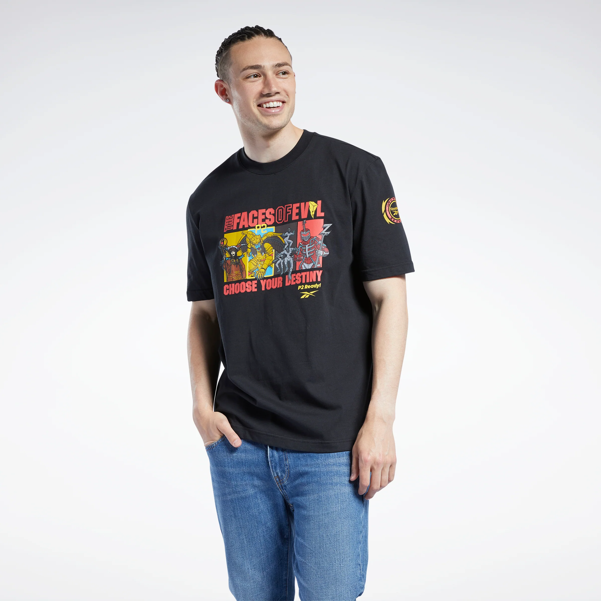 Reebok Apparel Men Power Rangers T-Shirt Black