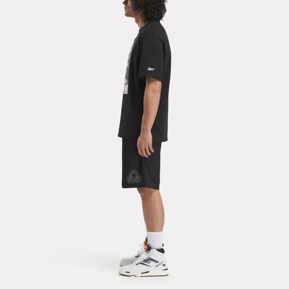 Reebok Apparel Men Basketball Pump Graphic T-Shirt BLACK - Image 3
