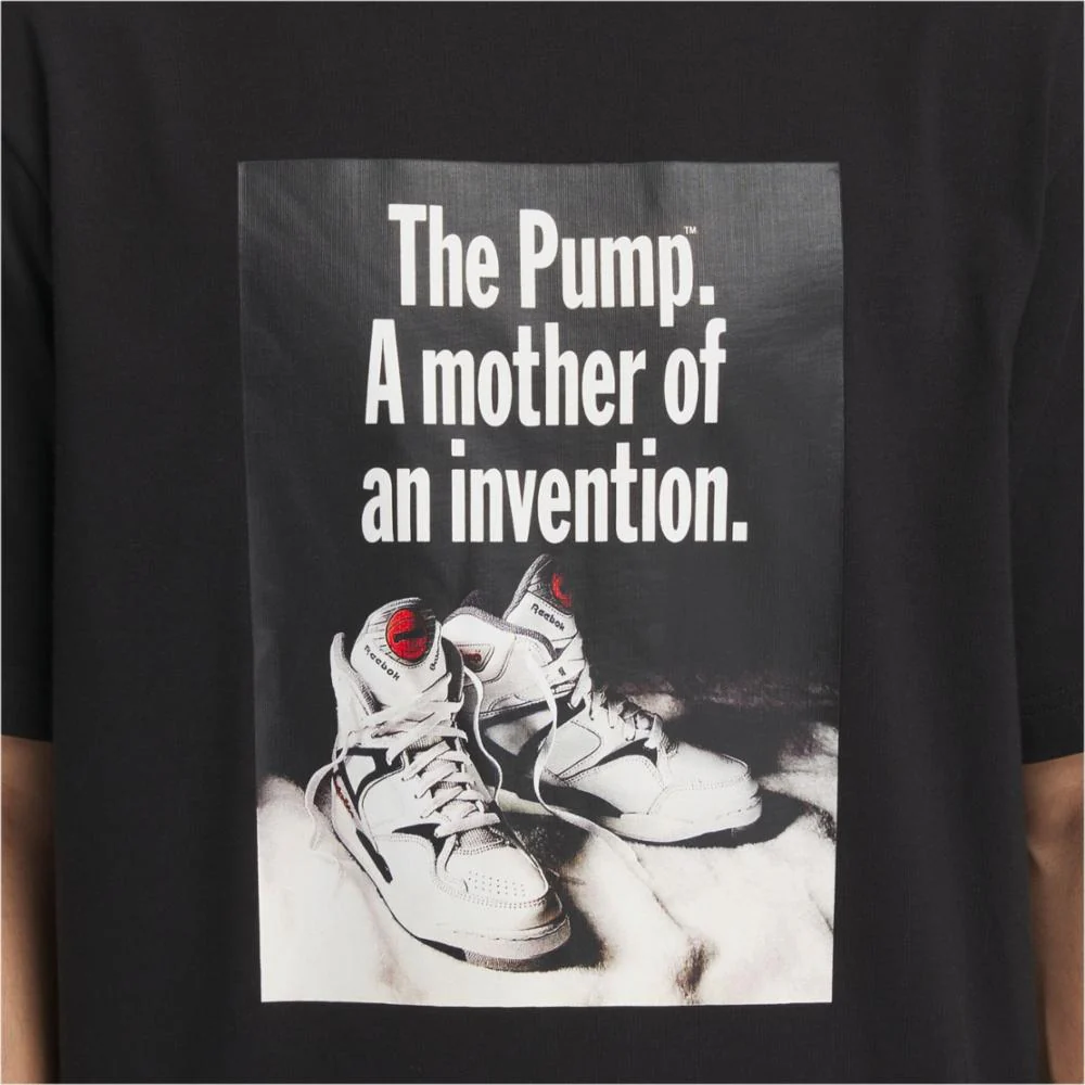 Reebok Apparel Men Basketball Pump Graphic T-Shirt BLACK - Image 4