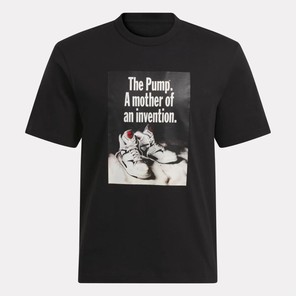 Reebok Apparel Men Basketball Pump Graphic T-Shirt BLACK - Image 7