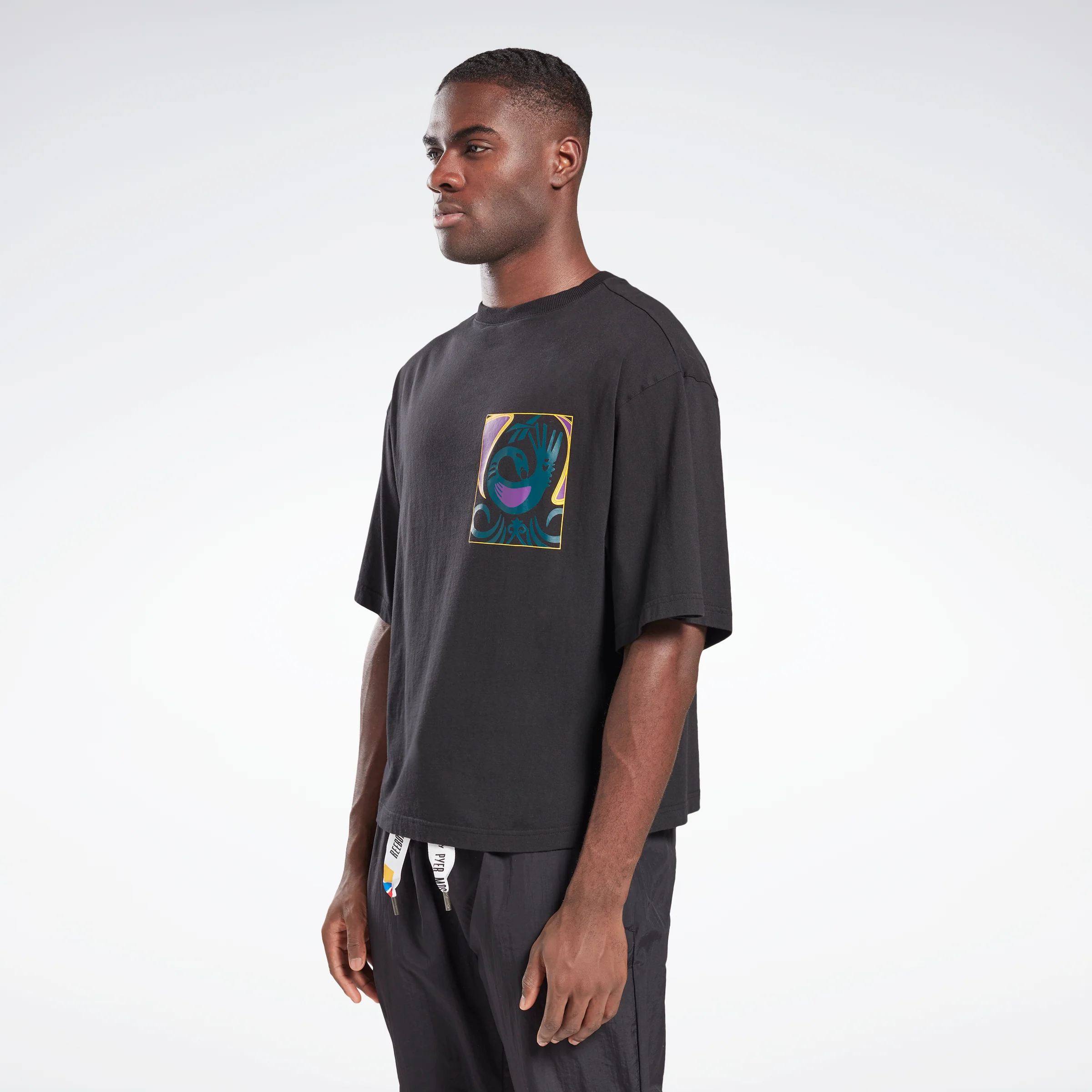 Reebok Apparel Men Reebok By Pyer Moss Short Sleeve Sankofa T-Shirt Black - Image 2