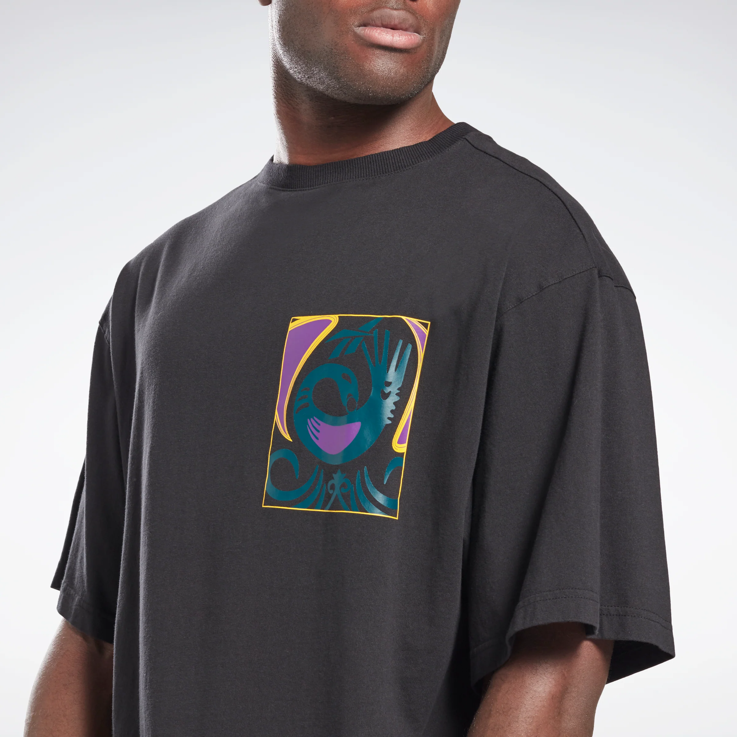 Reebok Apparel Men Reebok By Pyer Moss Short Sleeve Sankofa T-Shirt Black - Image 4