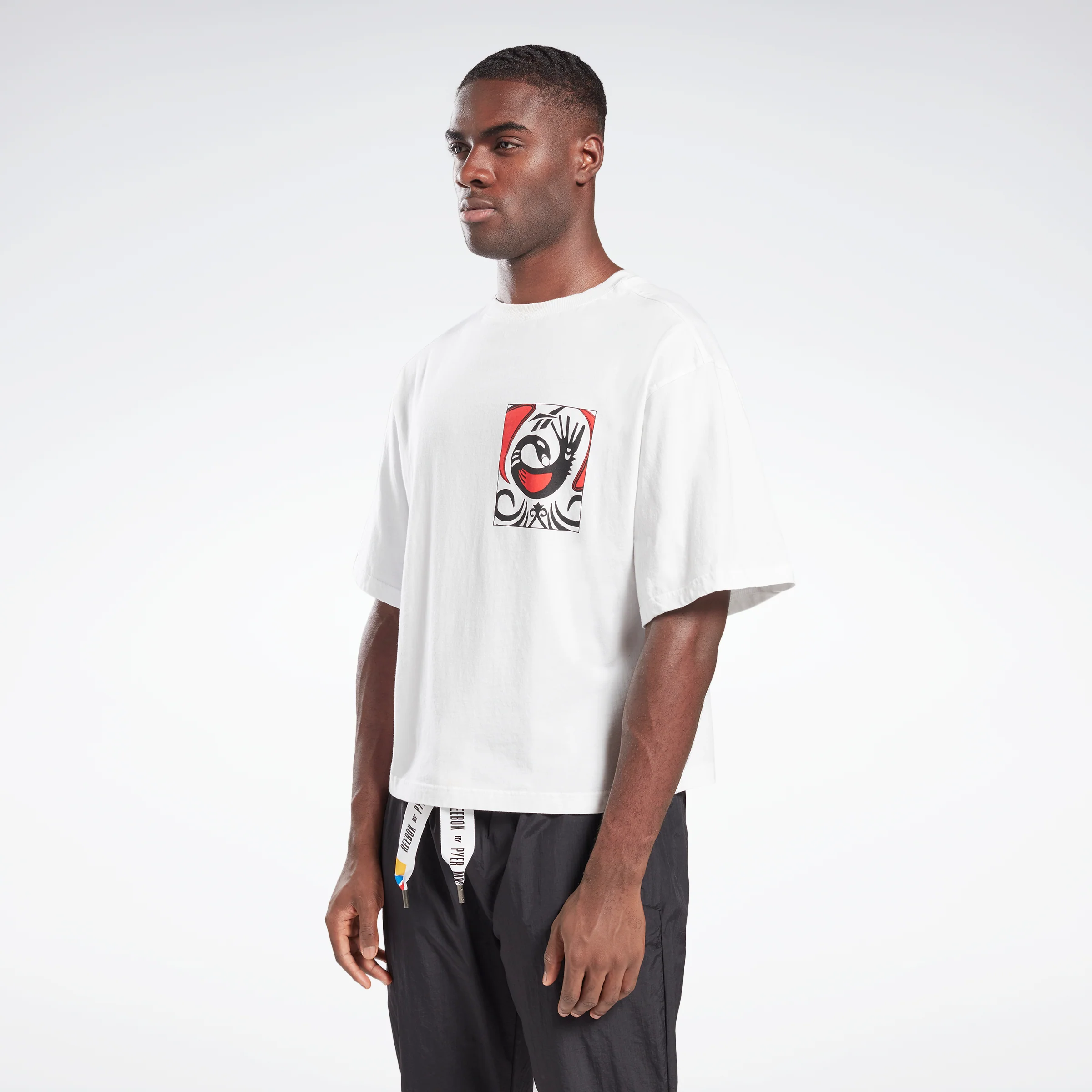 Reebok Apparel Men Reebok By Pyer Moss Short Sleeve Sankofa T-Shirt White - Image 2