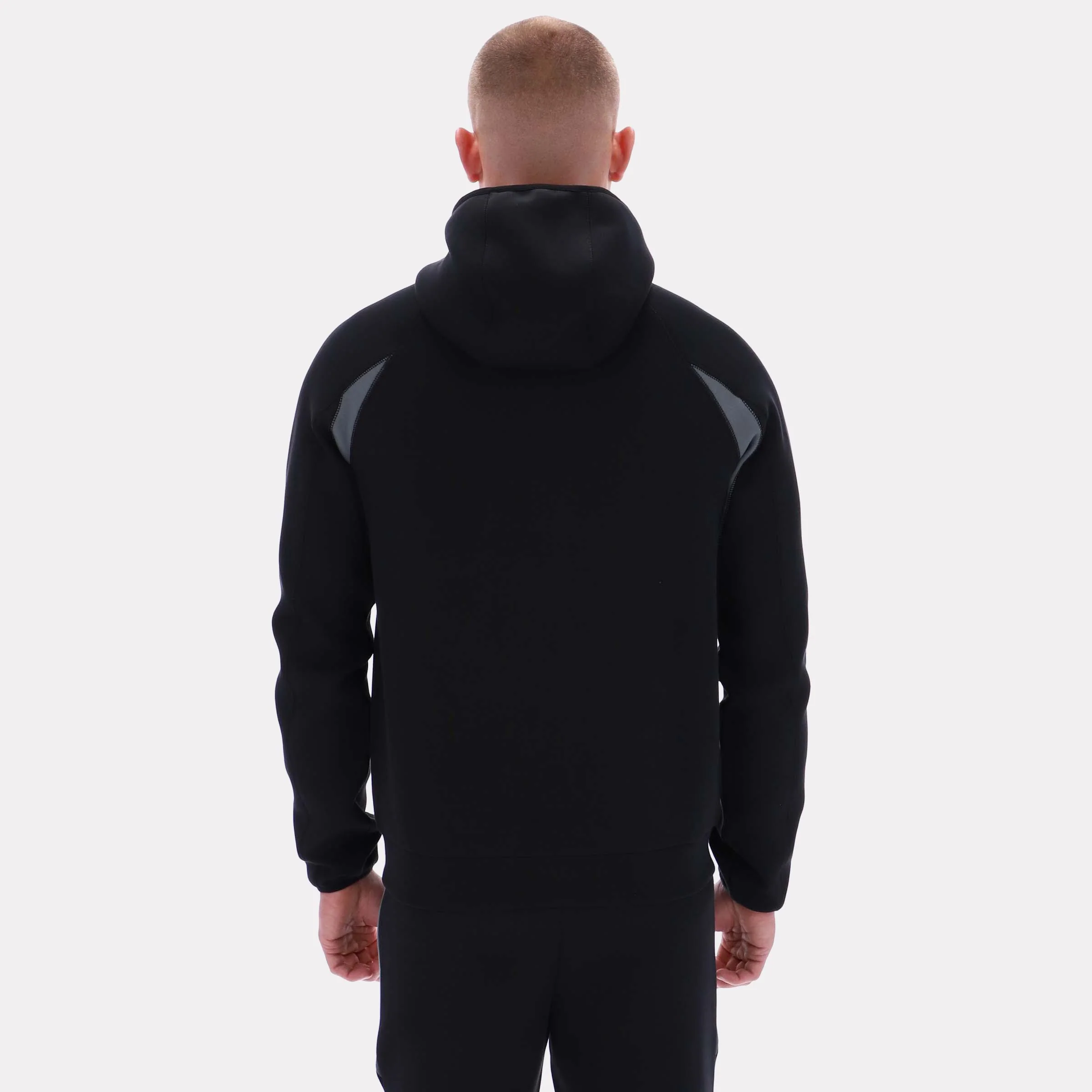 Reebok Apparel Men Reebok Contrast Panel Zip Hoodie BLACK - Image 2