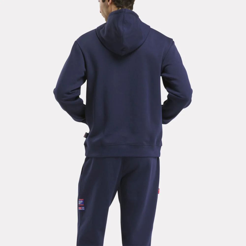 Reebok Apparel Men Reebok Identity Badge Hoodie VECTOR NAVY - Image 3
