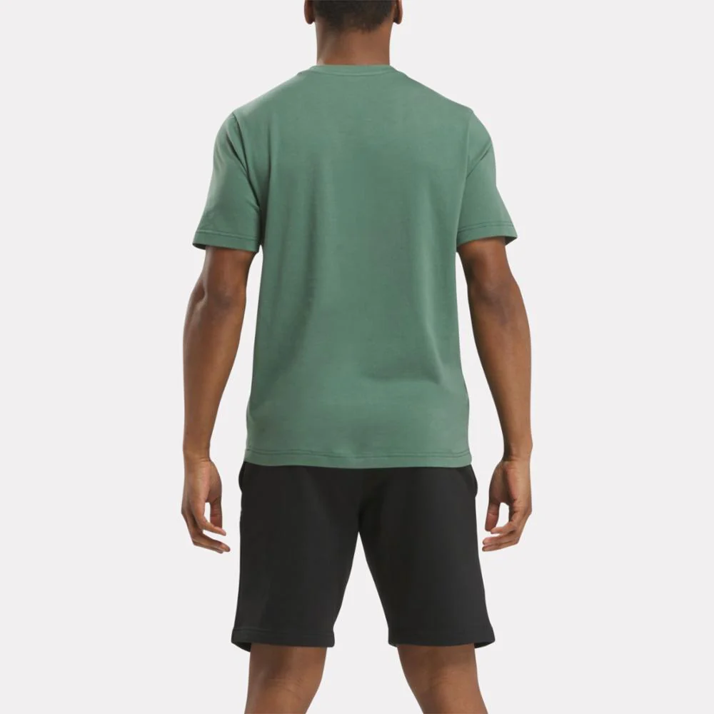 Reebok Apparel Men Reebok Identity Big Stacked Logo T-Shirt ESCAPE GREEN - Image 3