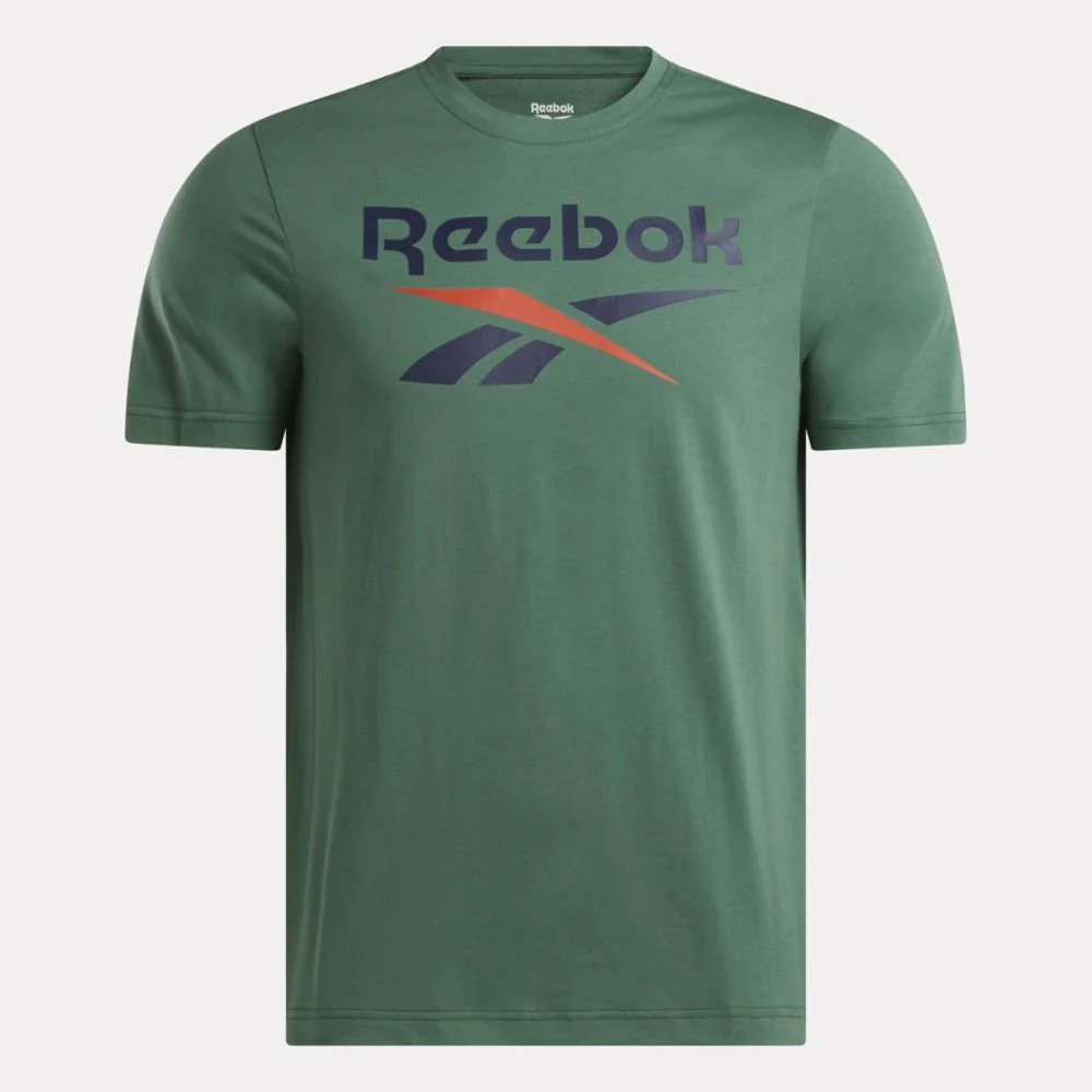 Reebok Apparel Men Reebok Identity Big Stacked Logo T-Shirt ESCAPE GREEN - Image 4