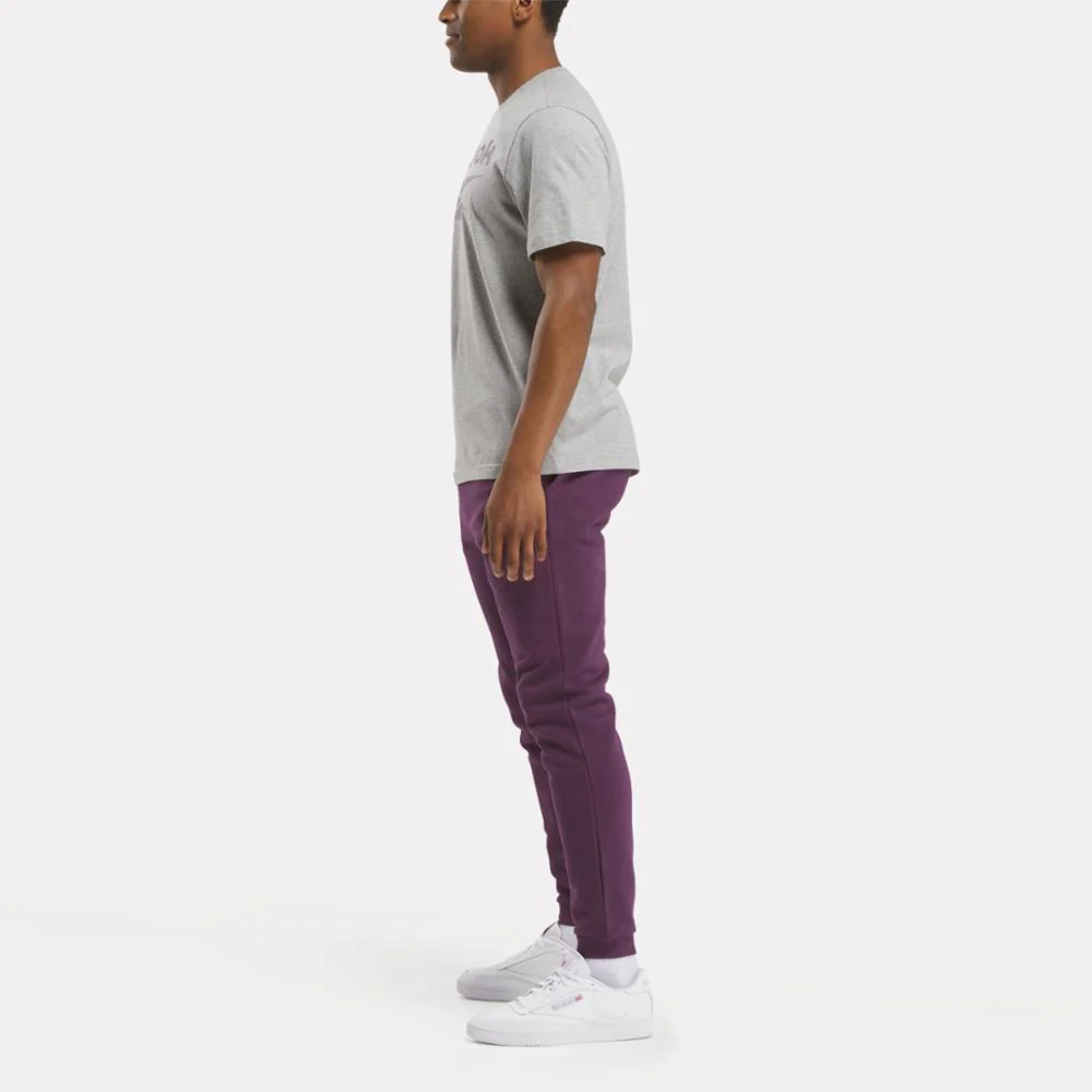 Reebok Apparel Men Reebok Identity Big Stacked Logo T-Shirt MGREYH/MIDNIGHT PLUM - Image 2