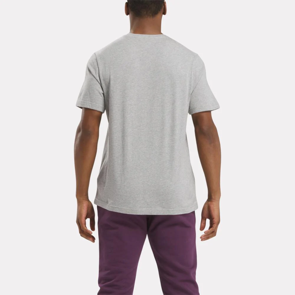 Reebok Apparel Men Reebok Identity Big Stacked Logo T-Shirt MGREYH/MIDNIGHT PLUM - Image 3