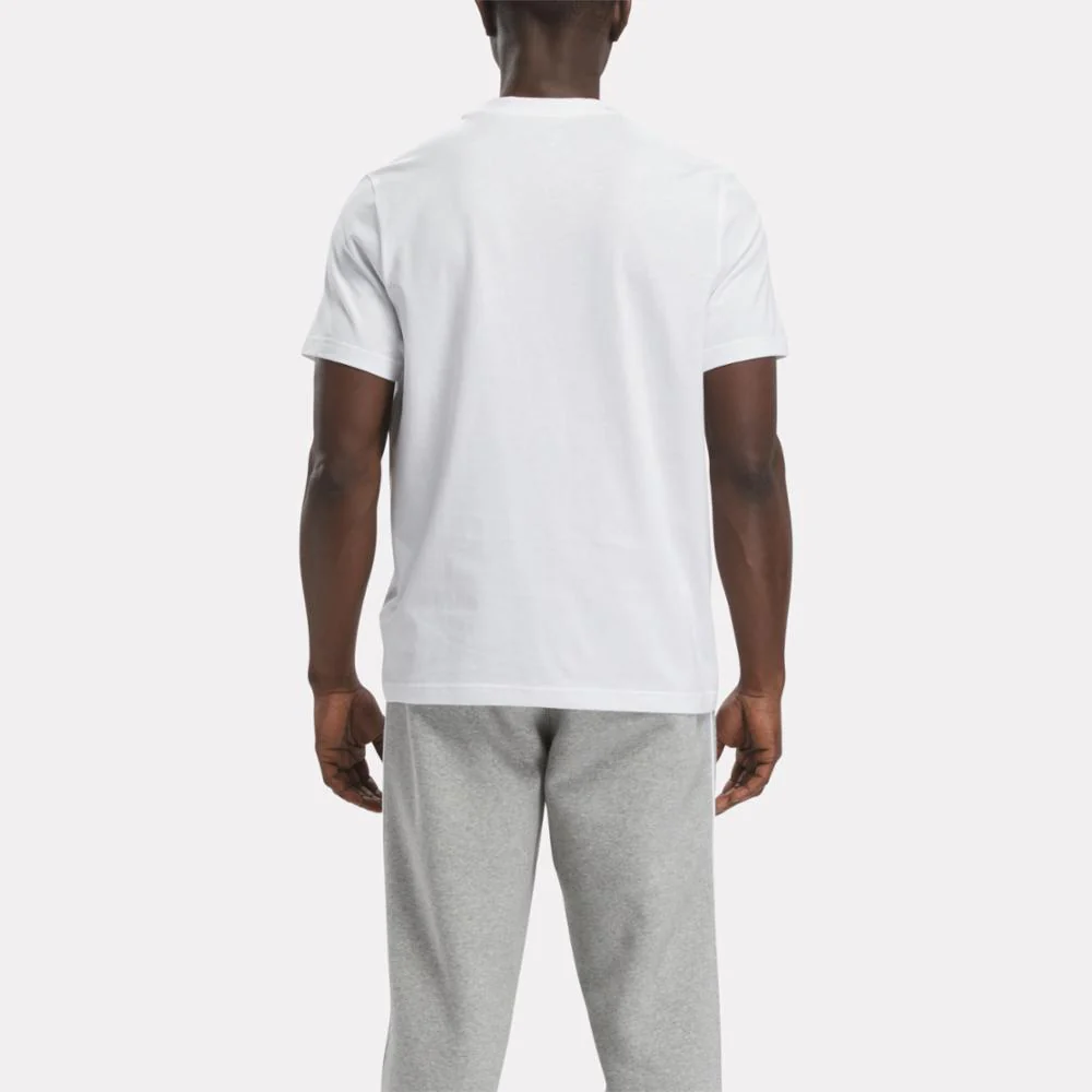 Reebok Apparel Men Reebok Identity Big Stacked Logo T-Shirt WHITE - Image 3
