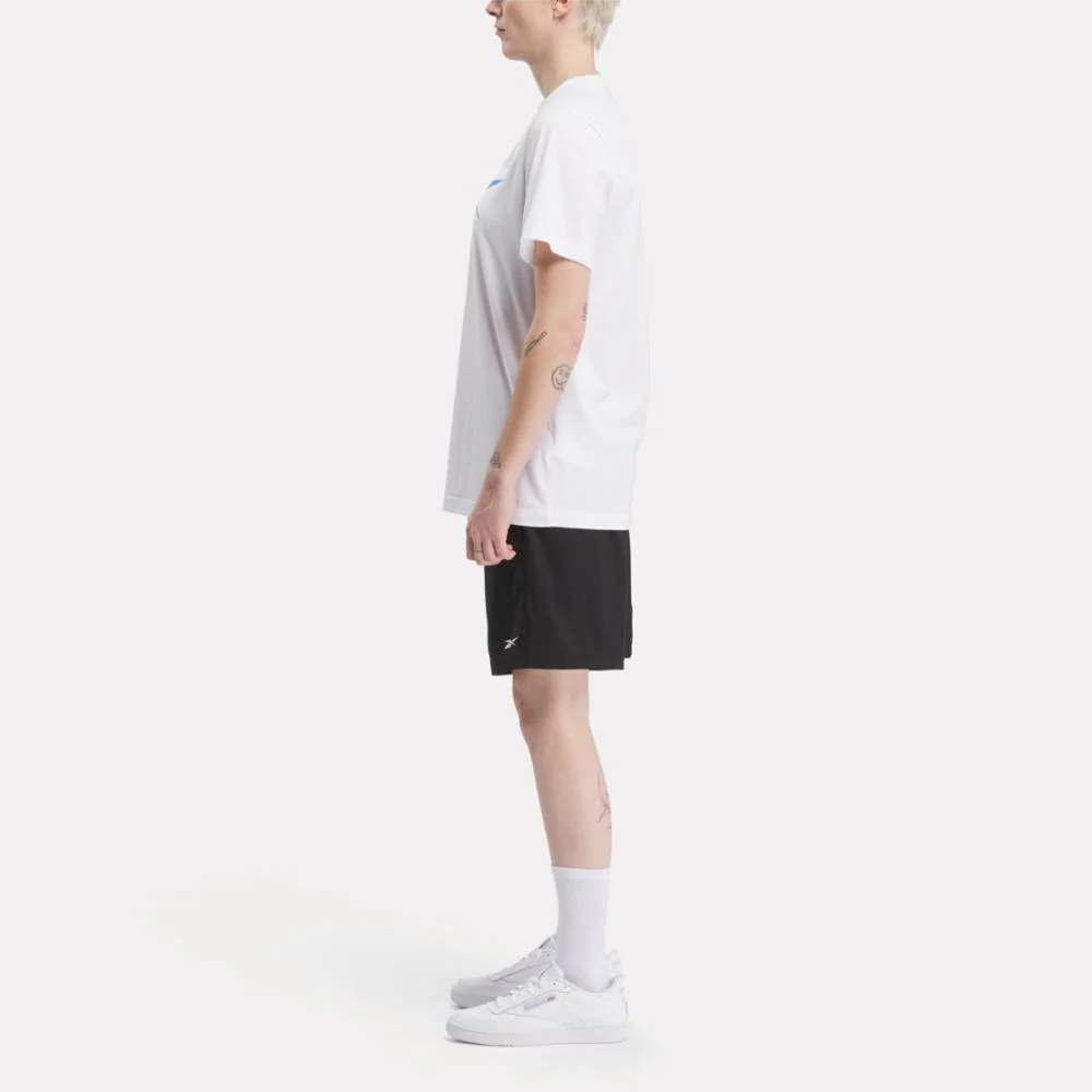 Reebok Apparel Men Reebok Identity Big Stacked Logo T-Shirt WHITE/BOLCYA - Image 2
