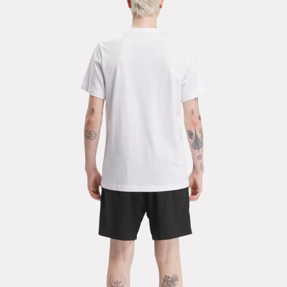 Reebok Apparel Men Reebok Identity Big Stacked Logo T-Shirt WHITE/BOLCYA - Image 3