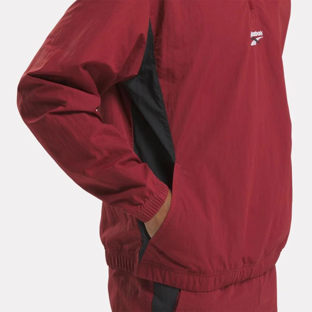 Reebok Apparel Men Reebok Identity Cross Check Woven Top RICH MAROON - Image 4