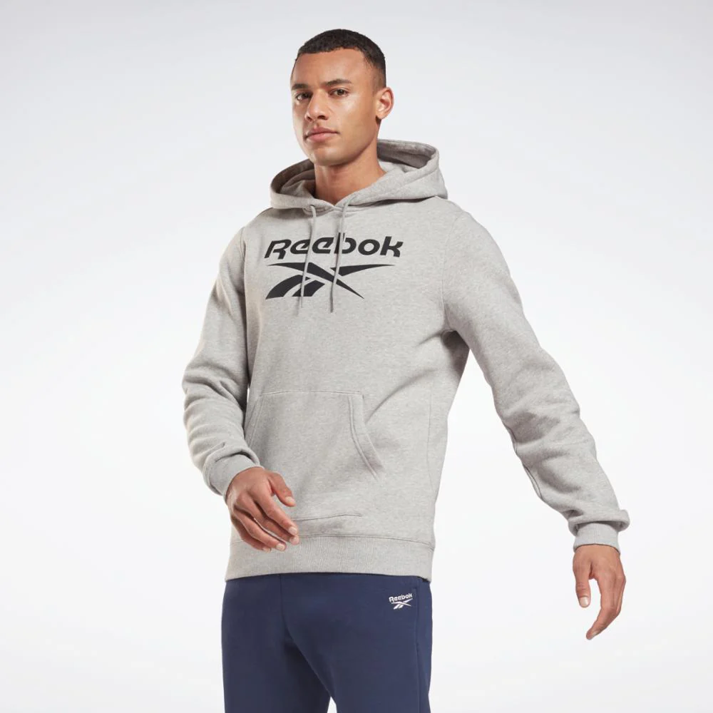 Reebok Apparel Men Reebok Identity Fleece Hoodie MGREYH/BLACK