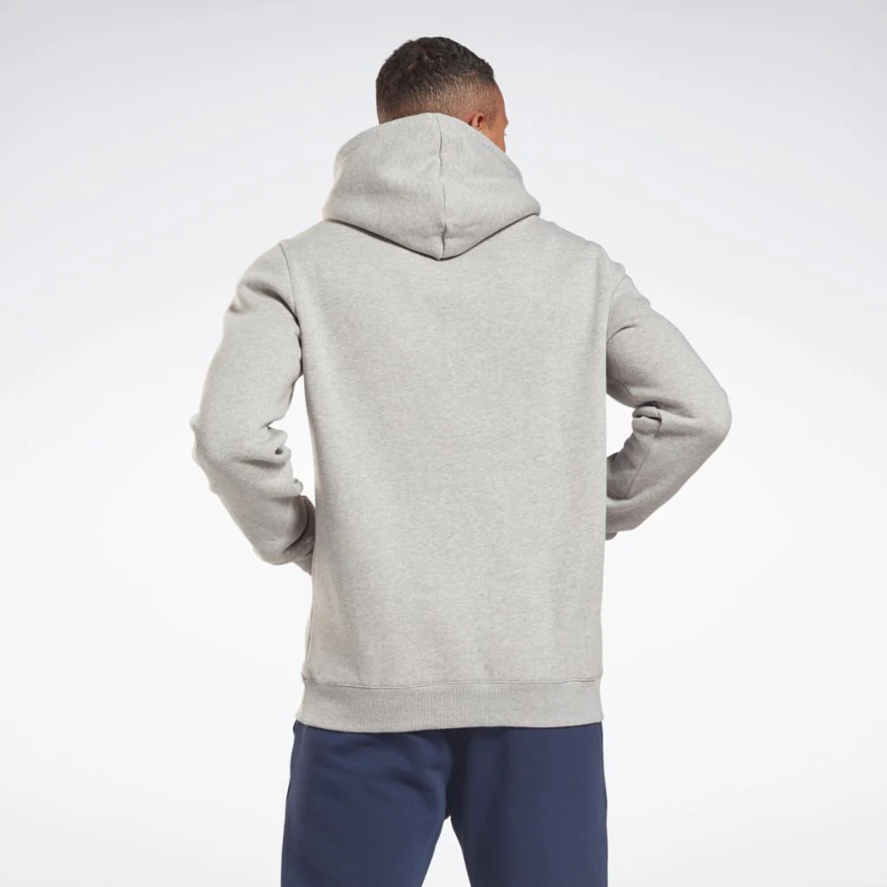 Reebok Apparel Men Reebok Identity Fleece Hoodie MGREYH/BLACK - Image 3