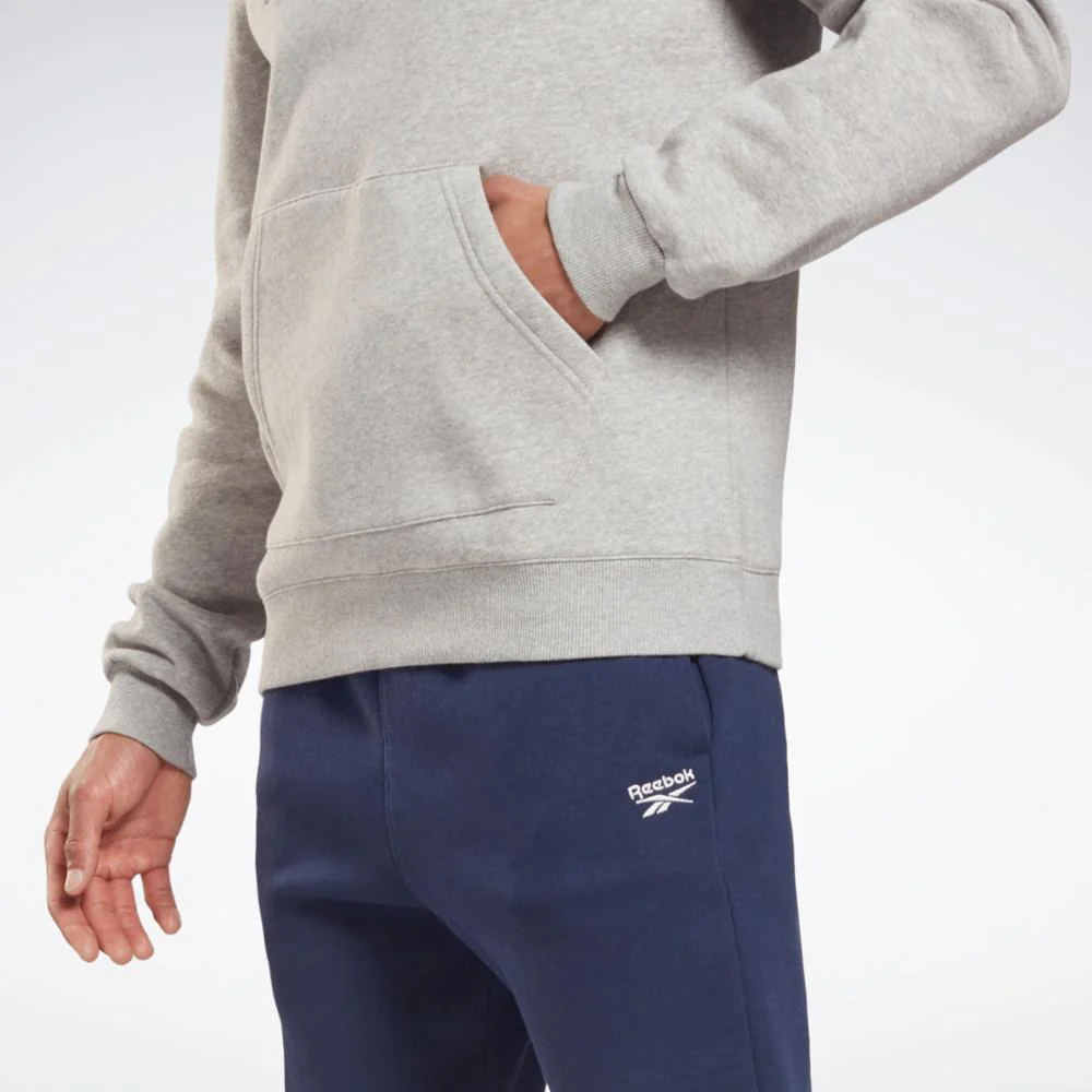 Reebok Apparel Men Reebok Identity Fleece Hoodie MGREYH/BLACK - Image 5