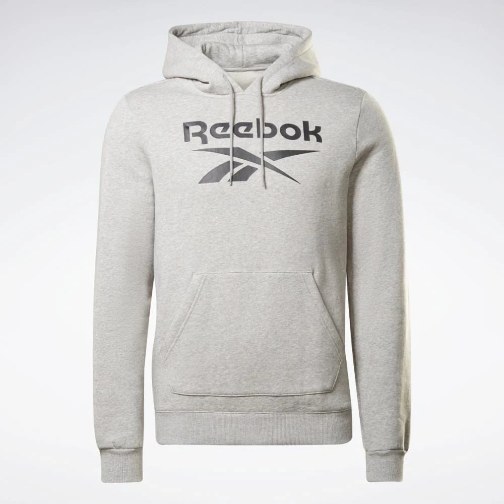 Reebok Apparel Men Reebok Identity Fleece Hoodie MGREYH/BLACK - Image 6
