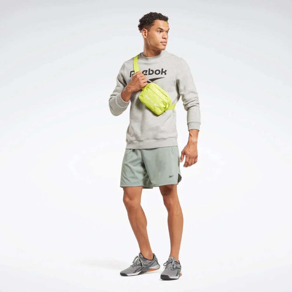 Reebok Apparel Men Reebok Identity Fleece Stacked Logo Sweatshirt MEDIUM GREY HEATHER - Image 2
