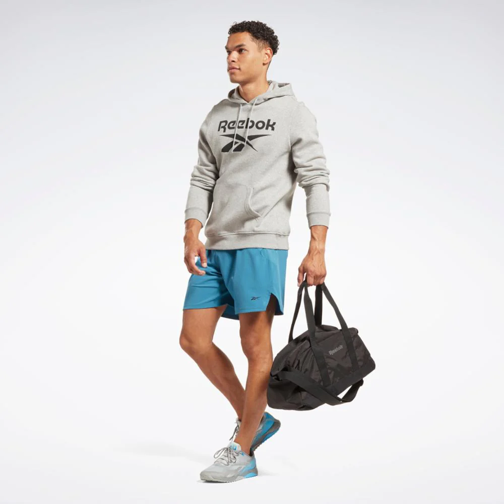 Reebok Apparel Men Reebok Identity Fleece Stacked Logo Pullover Hoodie MGREYH - Image 2