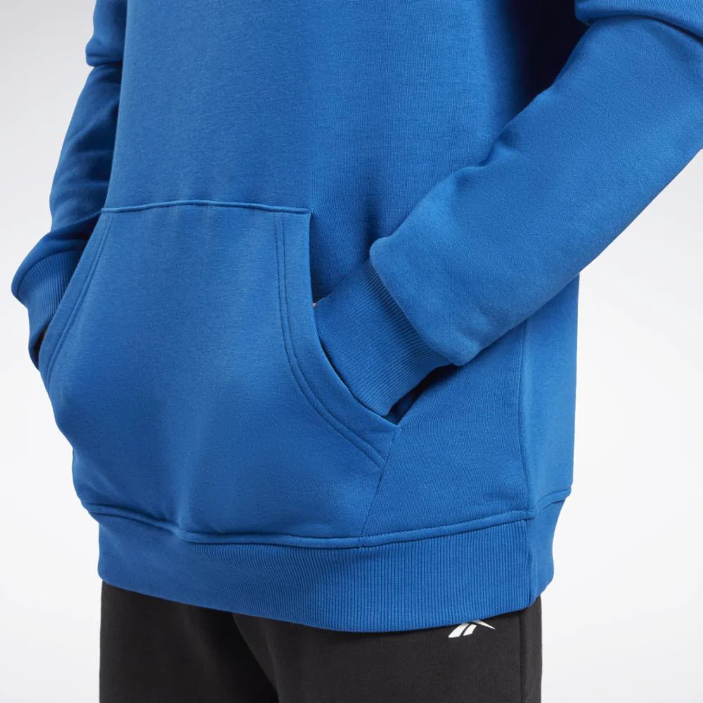 Reebok Apparel Men Reebok Identity Fleece Stacked Logo Pullover Hoodie VECTOR BLUE - Image 5