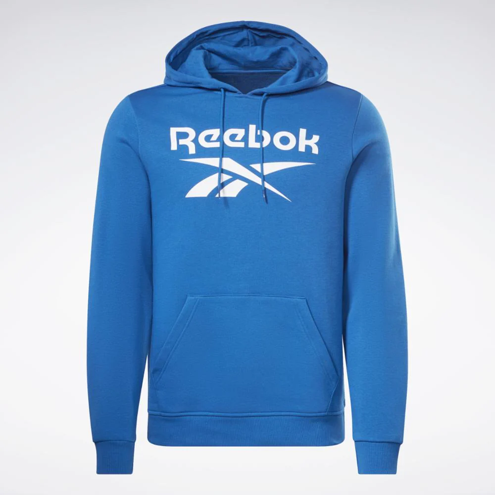 Reebok Apparel Men Reebok Identity Fleece Stacked Logo Pullover Hoodie VECTOR BLUE - Image 6