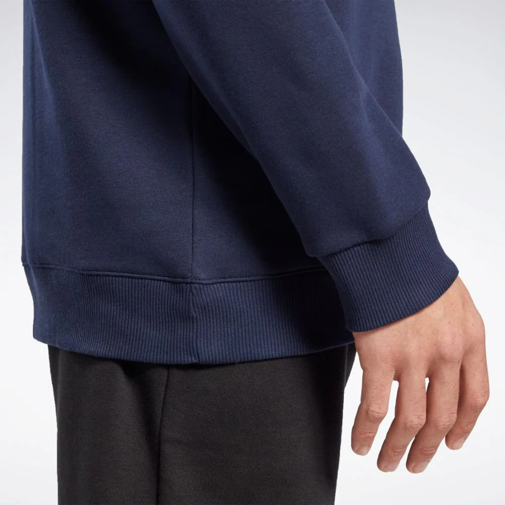 Reebok Apparel Men Reebok Identity Fleece Stacked Logo Sweatshirt VECTOR NAVY - Image 5