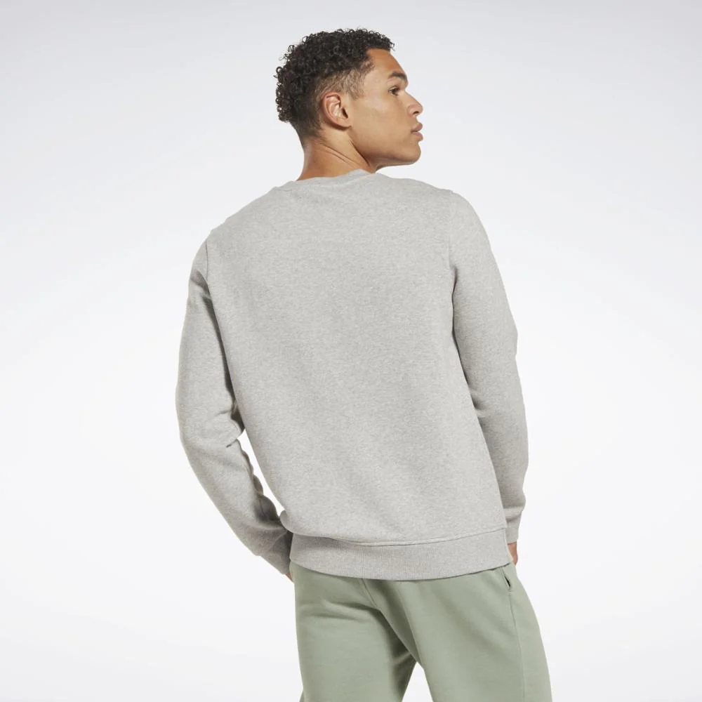 Reebok Apparel Men Reebok Identity Fleece Vector Crew Sweatshirt MEDIUM GREY HEATHER - Image 3