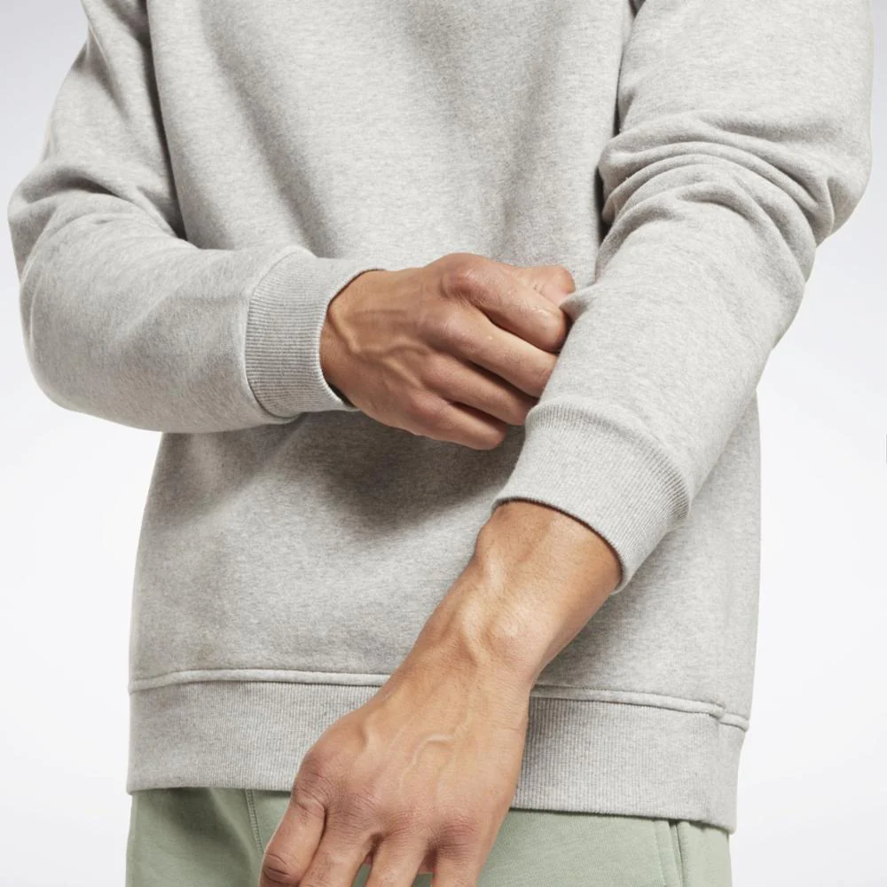 Reebok Apparel Men Reebok Identity Fleece Vector Crew Sweatshirt MEDIUM GREY HEATHER - Image 5