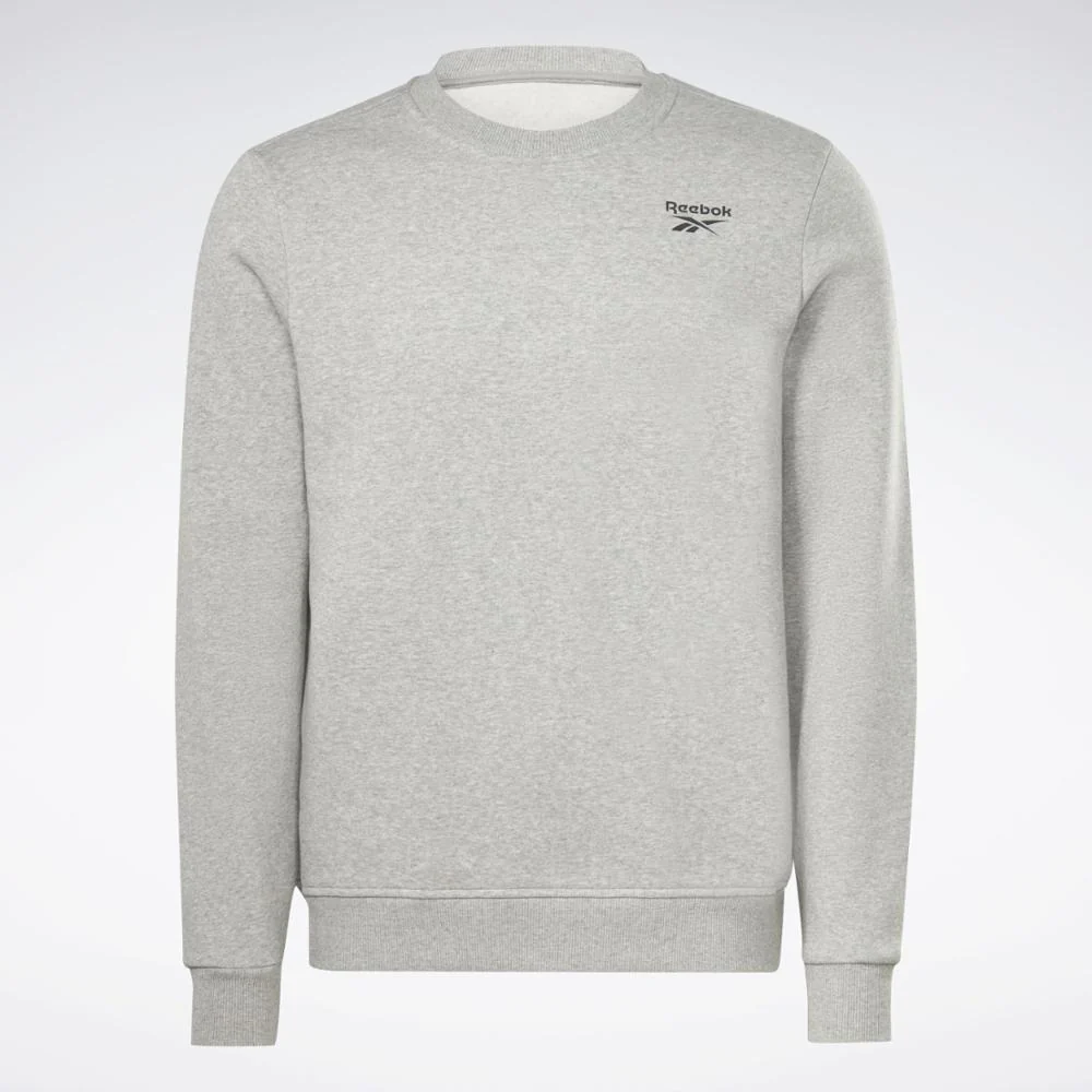 Reebok Apparel Men Reebok Identity Fleece Vector Crew Sweatshirt MEDIUM GREY HEATHER - Image 6