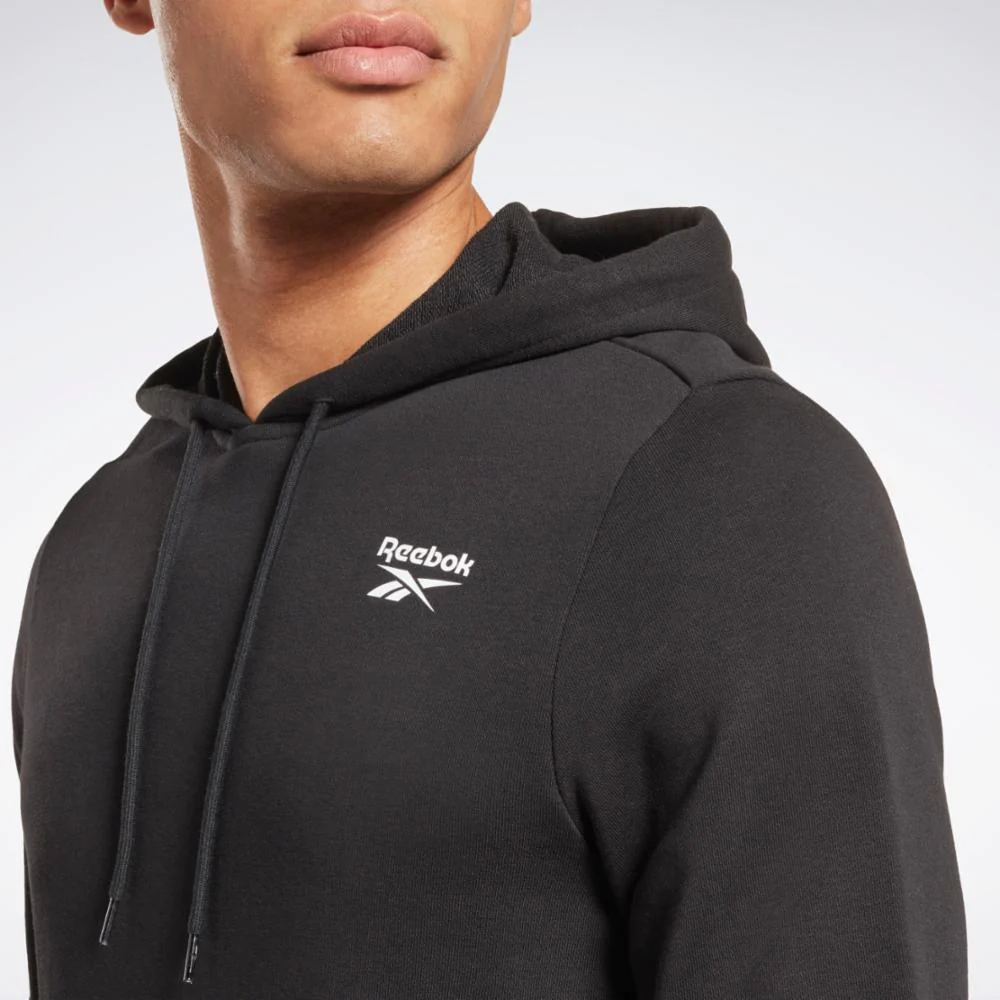 Reebok Apparel Men Reebok Identity French Terry Logo Hoodie BLACK - Image 4