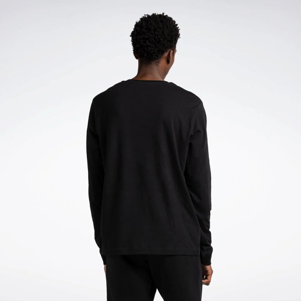 Reebok Apparel Men Reebok Identity Long-Sleeve T-Shirt BLACK - Image 3