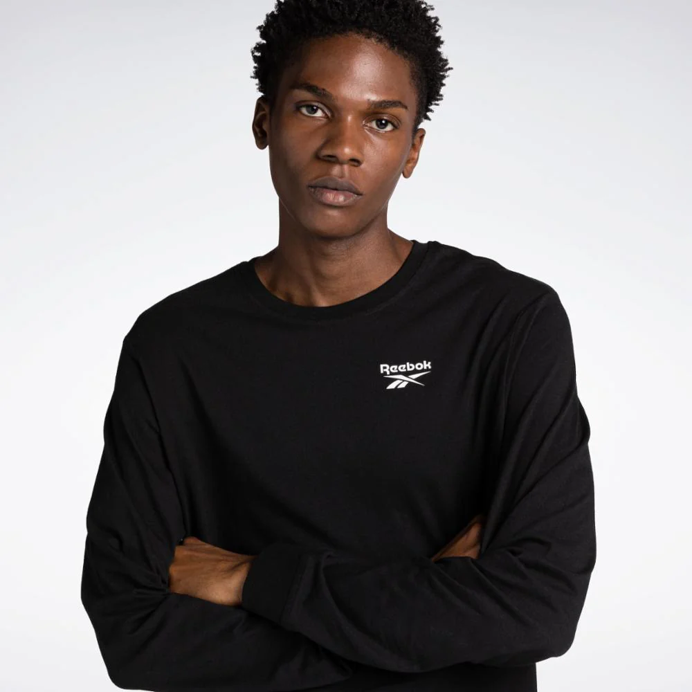 Reebok Apparel Men Reebok Identity Long-Sleeve T-Shirt BLACK - Image 5