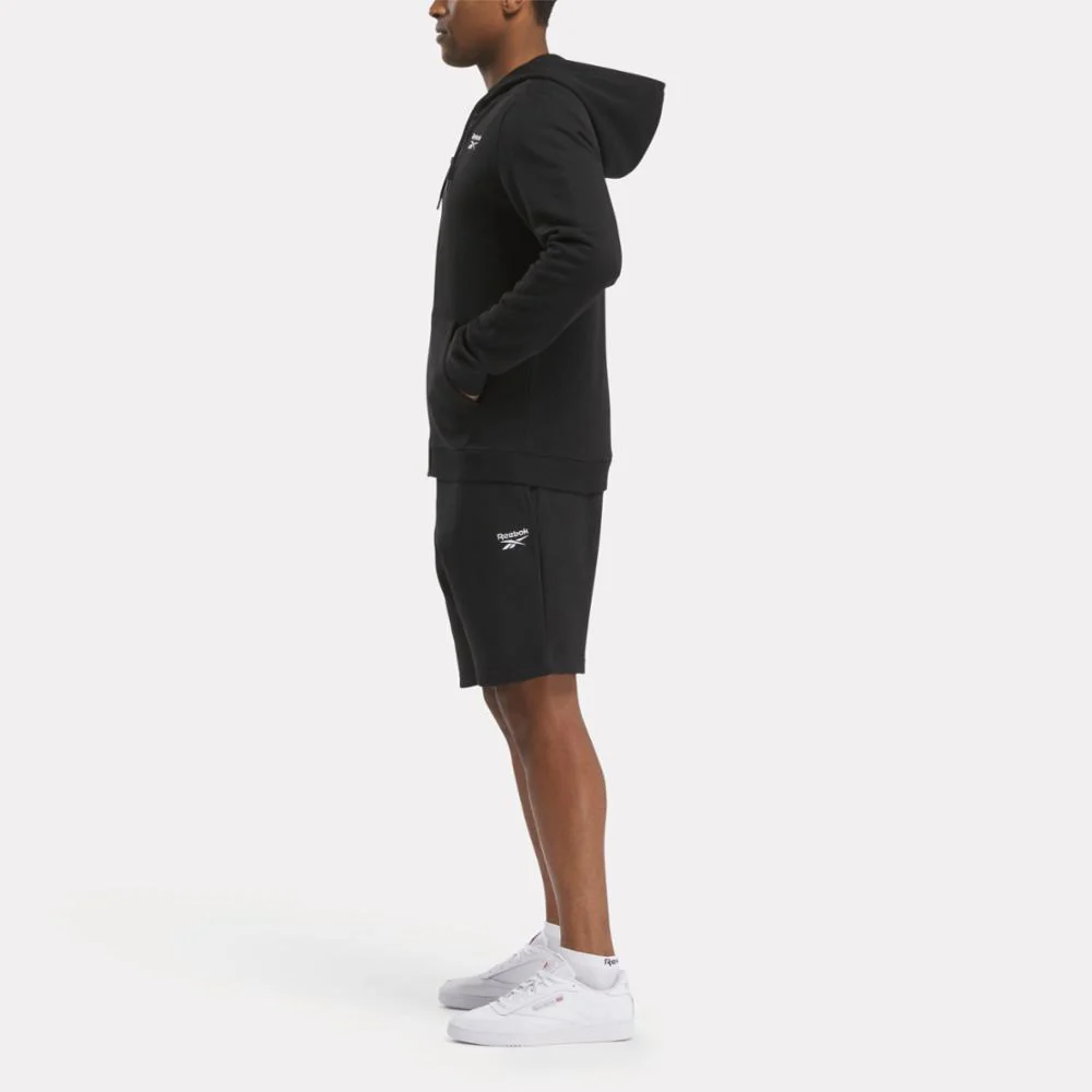 Reebok Apparel Men Reebok Identity Small Logo Fleece Full-Zip Hoodie BLACK - Image 2