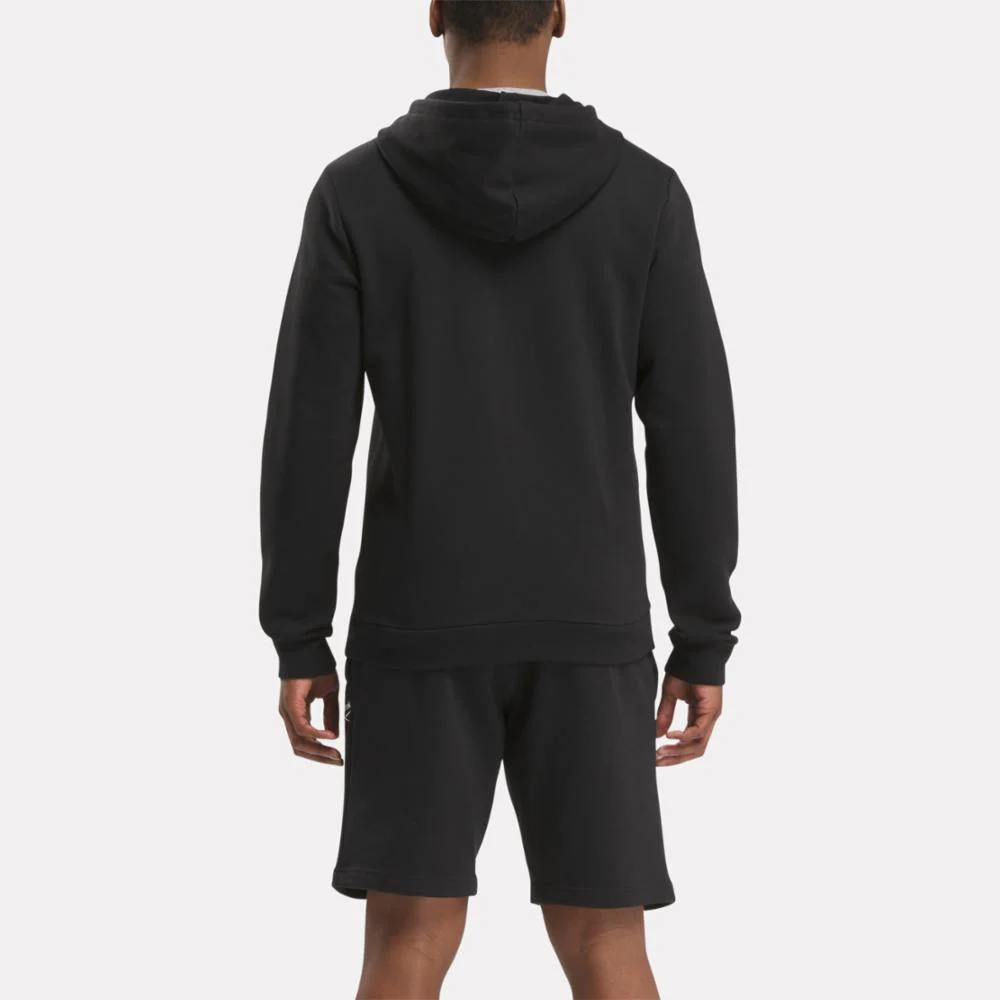 Reebok Apparel Men Reebok Identity Small Logo Fleece Full-Zip Hoodie BLACK - Image 3