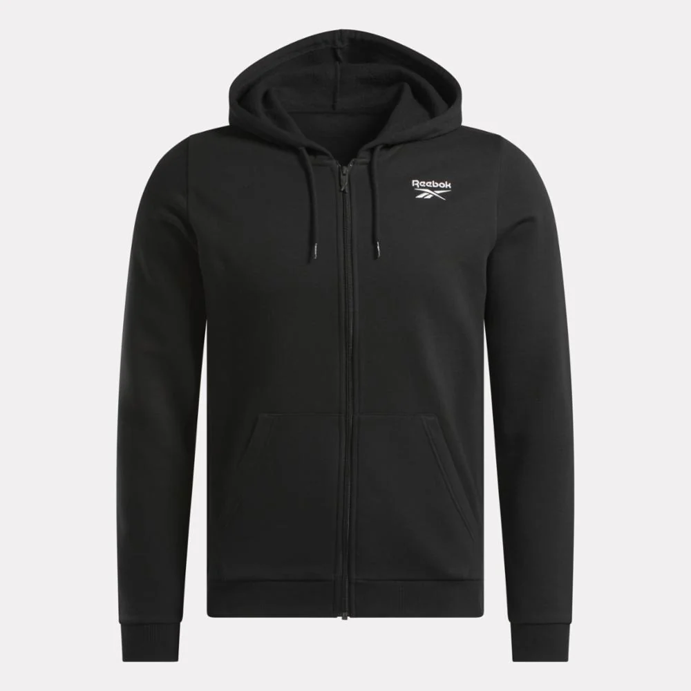 Reebok Apparel Men Reebok Identity Small Logo Fleece Full-Zip Hoodie BLACK - Image 4