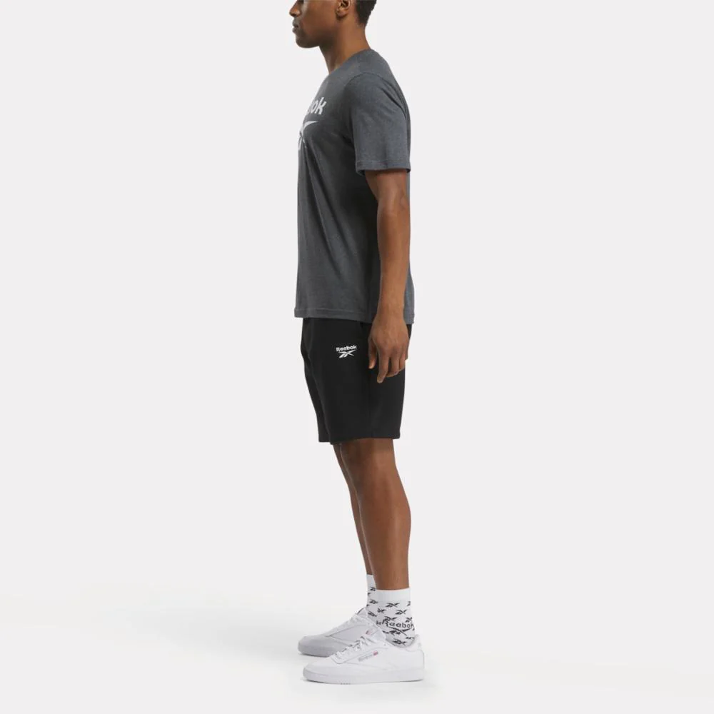 Reebok Apparel Men Reebok Identity Big Stacked Logo T-Shirt DARK GREY HEATHER - Image 2