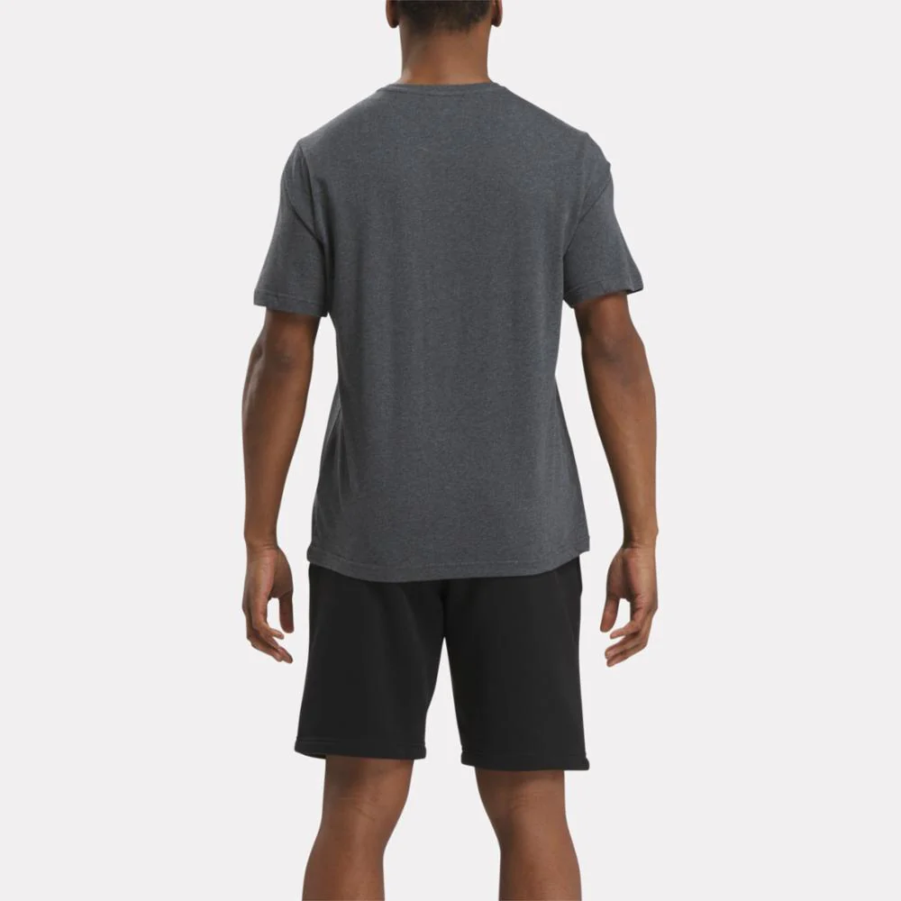 Reebok Apparel Men Reebok Identity Big Stacked Logo T-Shirt DARK GREY HEATHER - Image 3