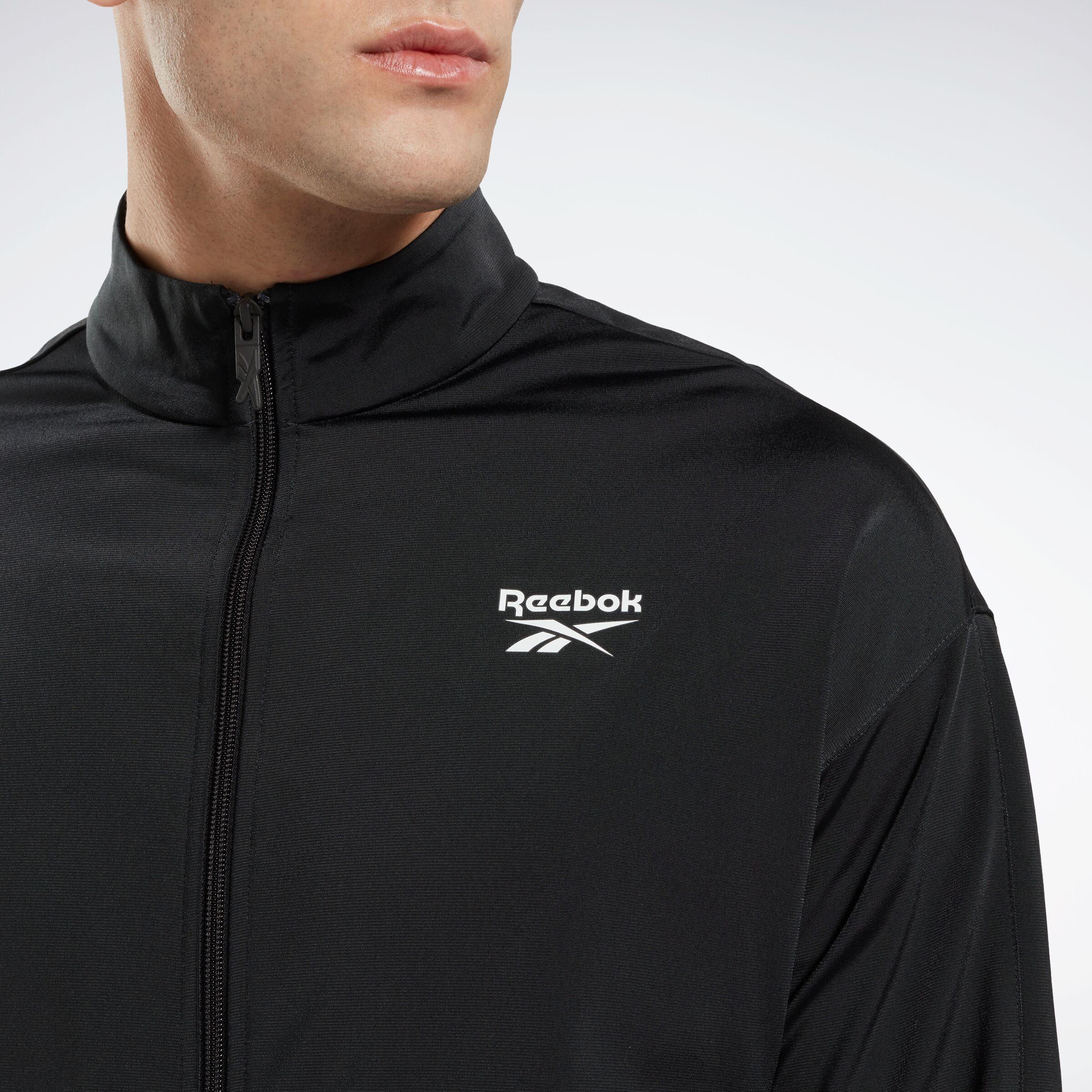 Reebok Apparel Men Reebok Identity Vector Knit Track Jacket NIGHT BLACK/WHITE - Image 4