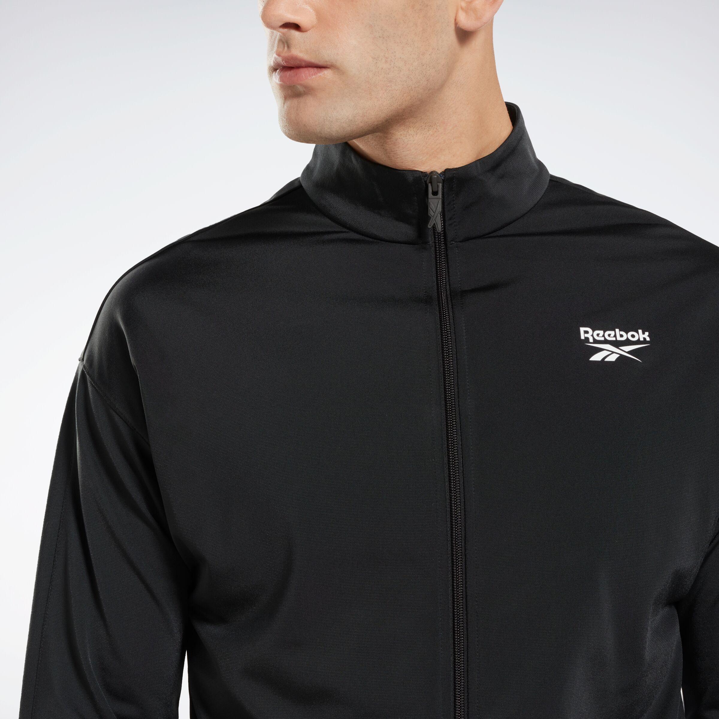 Reebok Apparel Men Reebok Identity Vector Knit Track Jacket NIGHT BLACK/WHITE - Image 5