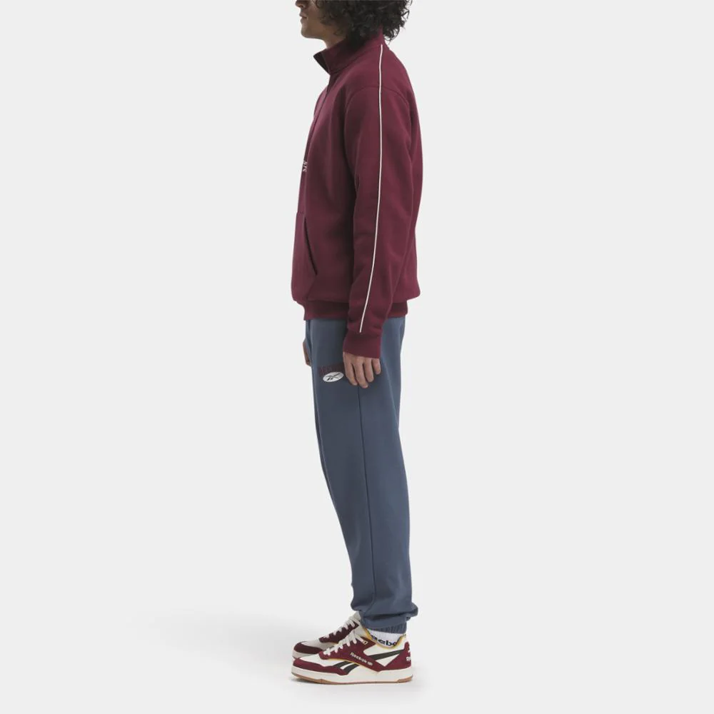 Reebok Apparel Men Reebok Identity Vintage Sport Quarter-Zip Sweatshirt CLASSIC MAROON F23 - Image 2
