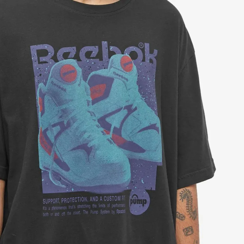 Reebok Apparel Men Reebok Retro Pump T-Shirt BLACK - Image 4