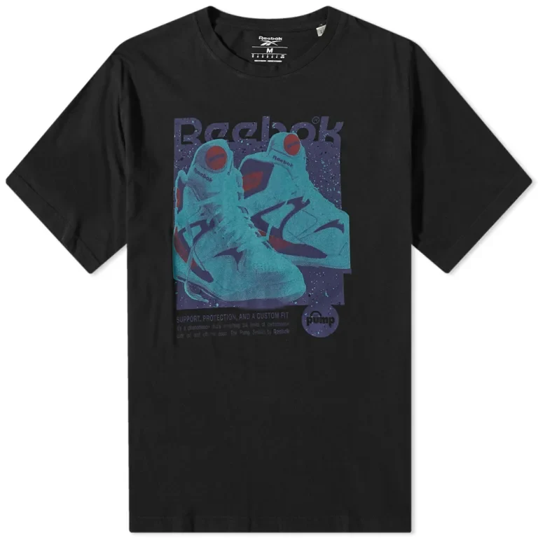 Reebok Apparel Men Reebok Retro Pump T-Shirt BLACK - Image 5