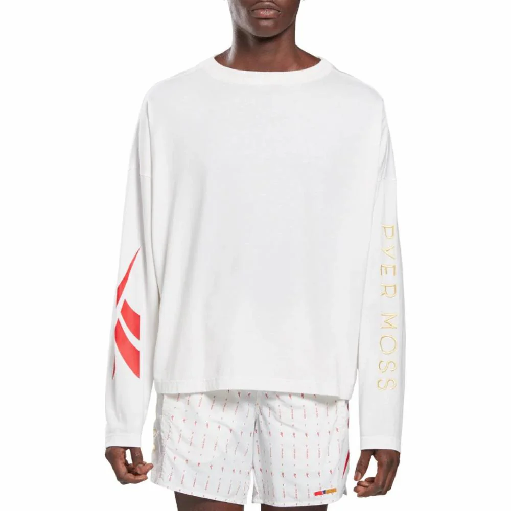 Reebok Apparel Men Reebok x Pyer Moss Long Sleeve T-Shirt WHITE