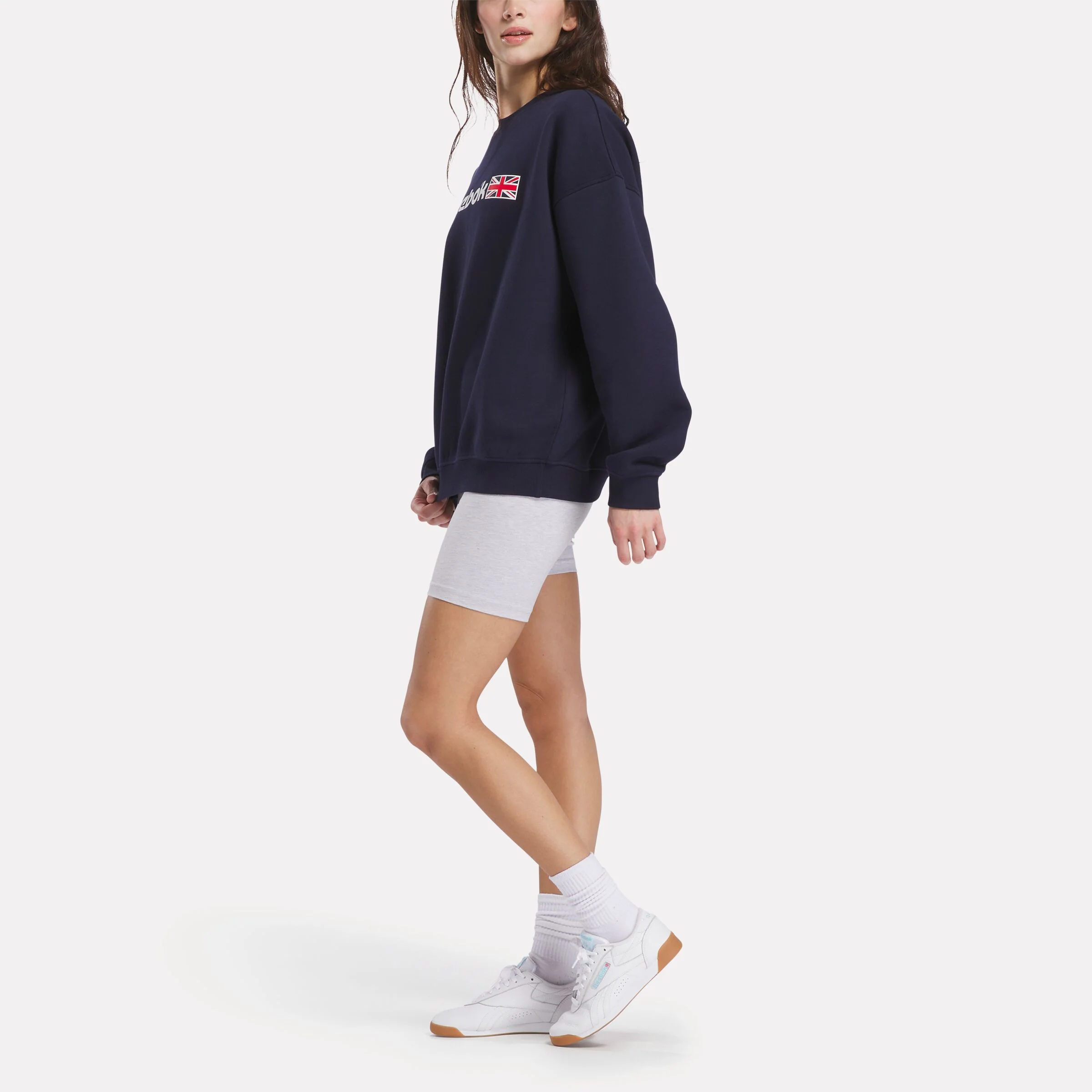 Reebok Apparel Women Relaxed Fit Crew Neck Sweatshirt VECTOR NAVY - Image 3