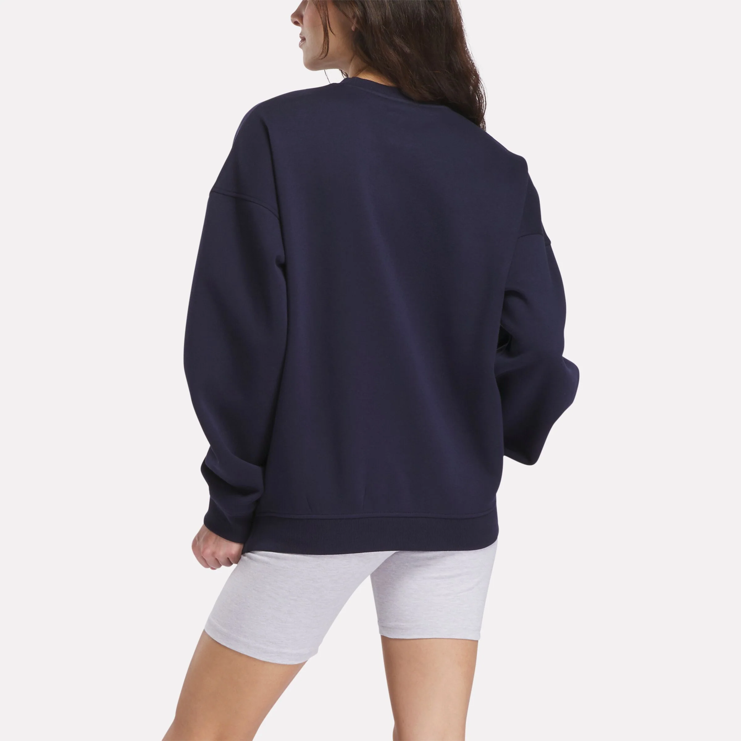 Reebok Apparel Women Relaxed Fit Crew Neck Sweatshirt VECTOR NAVY - Image 4