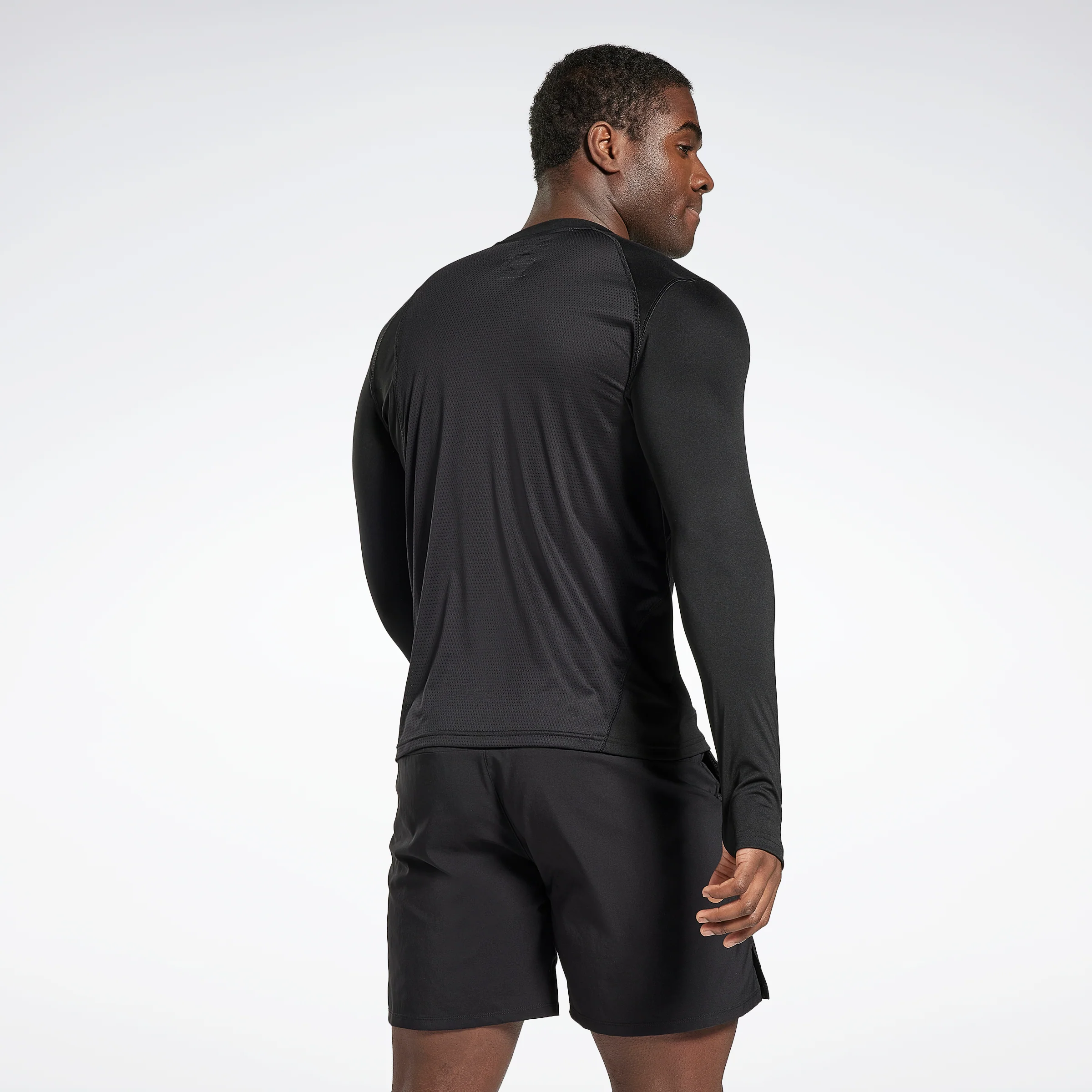 Reebok Apparel Men Running Long-Sleeve Top Black - Image 3