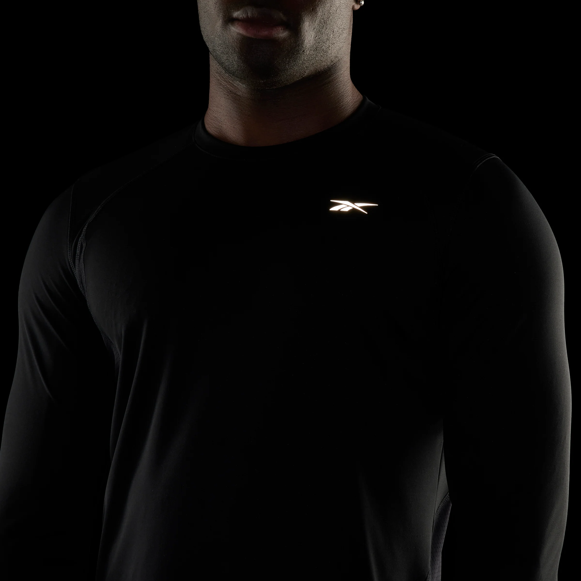 Reebok Apparel Men Running Long-Sleeve Top Black - Image 4