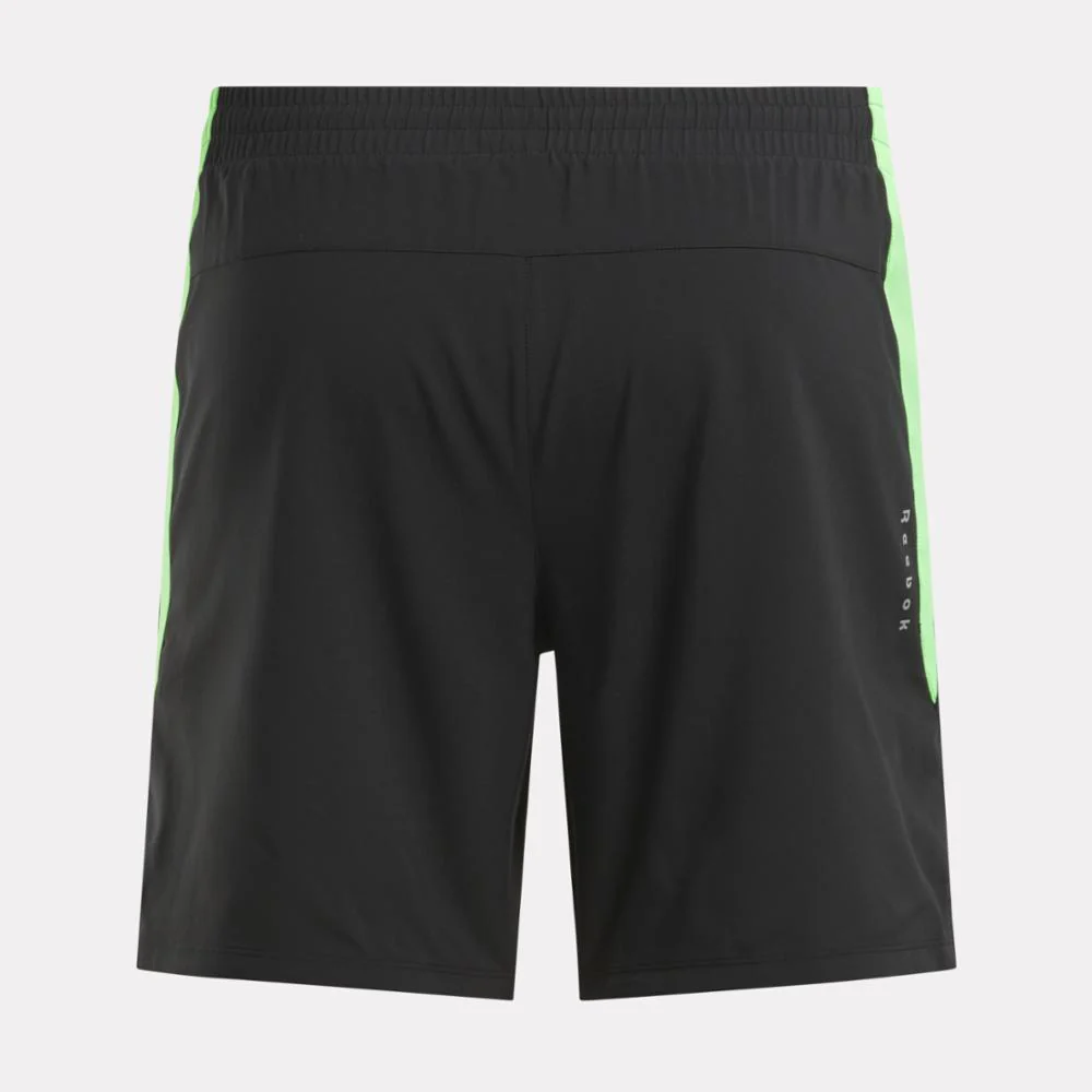 Reebok Apparel Men Running Two-In-One Shorts 5" BLACK/SOLAR LIME - Image 2