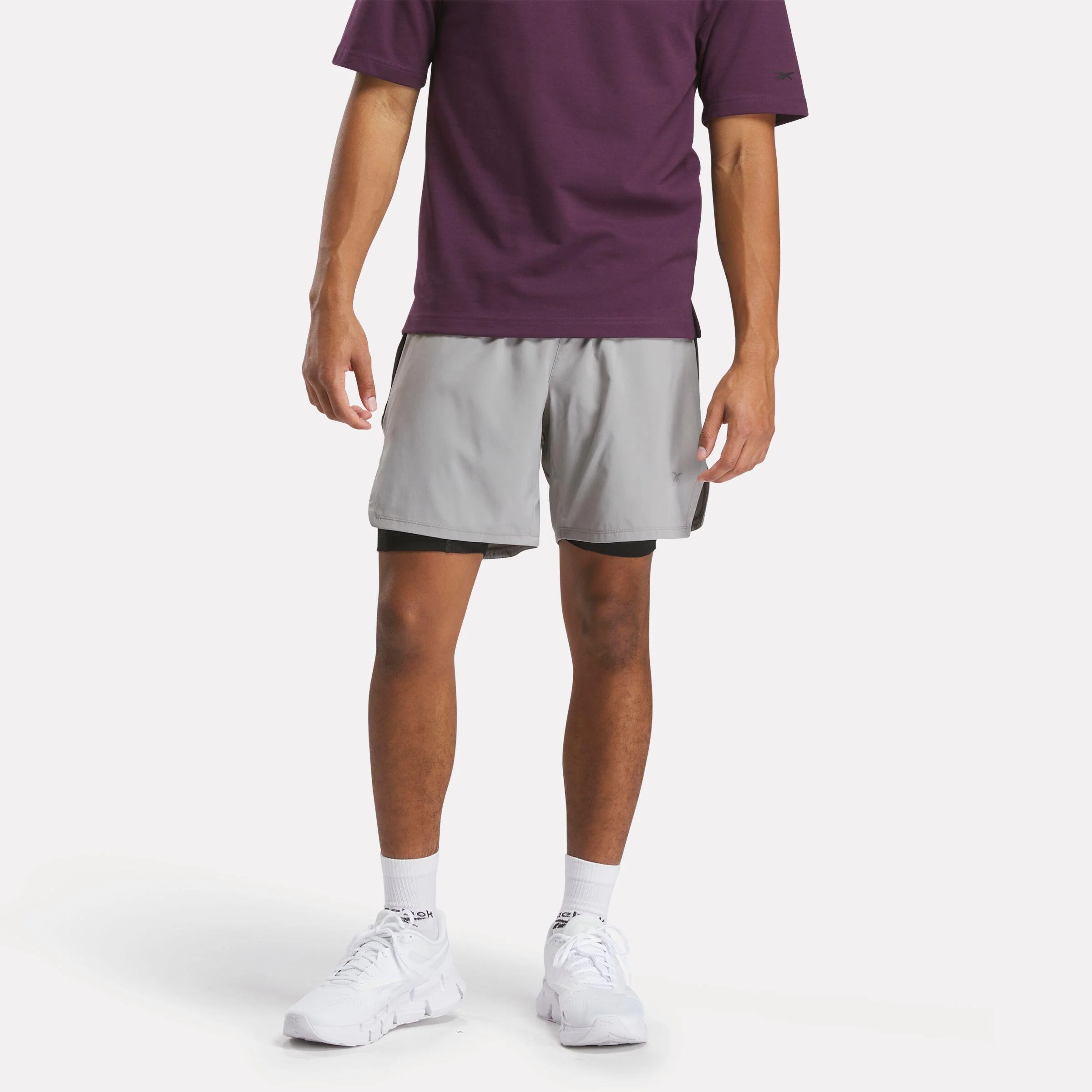 Reebok Apparel Men Running Two-In-One Shorts 5" GREY 3